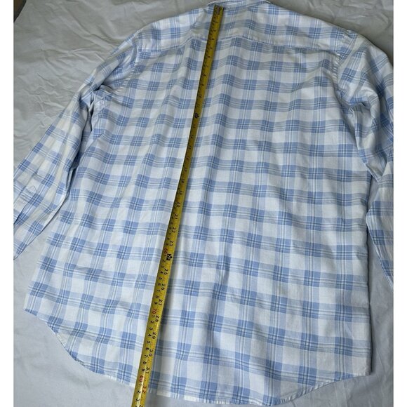 Bugatchi Men’s Classic Fit Plaid Button Up Shirt Blue Long Sleeves XL - Picture 8 of 8